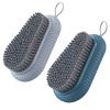 2PCS Heavy Duty Nail Brush for Cleaning Fingernails, Blue and Grey Fingernail Scrub Brush Durable Stiff Bristles Nail Hand Scrub Brush Toenail Brush Fingernail Brushes for Men Women Mechanics view 1
