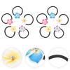 LALAFINA 10pcs Plumeria Hair Ties Hawaiian Hair Ties Plumeria Hair Ropes Elastic Hair Bands Rubber Band Hair Bands for Women and Girls view 3