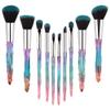 METREY WOPMENT 10 Pieces Professional Diamond Cosmetic Brush Set for Kabuki Concealer Face Powder Eye Shadow Highlight Kit for Make up - Multicolor view 1