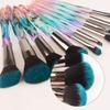 METREY WOPMENT 10 Pieces Professional Diamond Cosmetic Brush Set for Kabuki Concealer Face Powder Eye Shadow Highlight Kit for Make up - Multicolor view 2