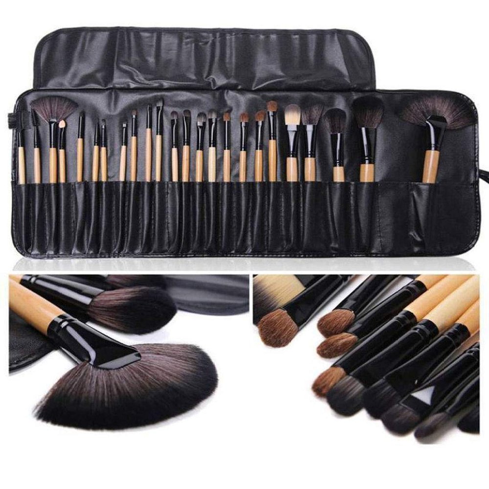 METREY Cosmetic Makeup Brush Set of 24 pcs Black [24 Pcs Makeup Brush Set]