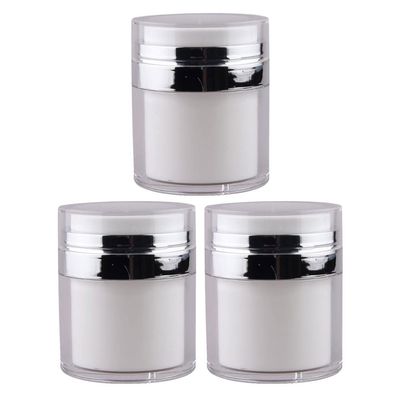 Beaupretty 3 Pieces Cream Jar Vacuum Bottles, Empty Makeup Cosmetic Jar Containers with Pump Jars Lotion Cream Bottles 15ml