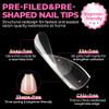 UNA GELLA Extra Short Coffin Nails Tips: 504pcs Pre-etched XS Short Nails, 12 Sizes Clear Coffin Press on Nails Full Cover Gel Tips Acrylic False Fake Nails Extension DIY Salon view 4