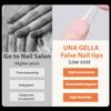 UNA GELLA Duck Fake Nail Tips 504 PCS Clear Soft Gel Short Half Cover Nail Tips Curved for Nail Extensions Professional Salon & Home DIY Nail Art 11 Sizes view 4