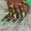 3D Acrylic Flower Nail Art Charms Handmade by Acrylic Powder - 15 colors, 24pcs Flowers Nail Rhinestones Kit 3D Crystal Nail Pearls Flat Design Acrylic Nail Art for Women Girls (Green), 24.0 Count view 4