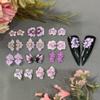 3D Acrylic Flower Nail Art Charms Handmade by Acrylic Powder - 15 colors, 24pcs Flowers Nail Rhinestones Kit 3D Crystal Nail Pearls Flat Design Acrylic Nail Art for Women Girls (Violet) view 1