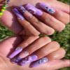 3D Acrylic Flower Nail Art Charms Handmade by Acrylic Powder - 15 colors, 24pcs Flowers Nail Rhinestones Kit 3D Crystal Nail Pearls Flat Design Acrylic Nail Art for Women Girls (Violet) view 2
