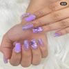 3D Acrylic Flower Nail Art Charms Handmade by Acrylic Powder - 15 colors, 24pcs Flowers Nail Rhinestones Kit 3D Crystal Nail Pearls Flat Design Acrylic Nail Art for Women Girls (Violet) view 3