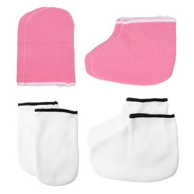4 Pairs Hand and Foot Mask Paraffin Gloves Moisturizing Socks Paraffin Bath Paraffin Wax Hand Care Gel Gloves Hand Moisturizer Gloves Care Moisturizing Gloves Hand Gloves Dry Hands