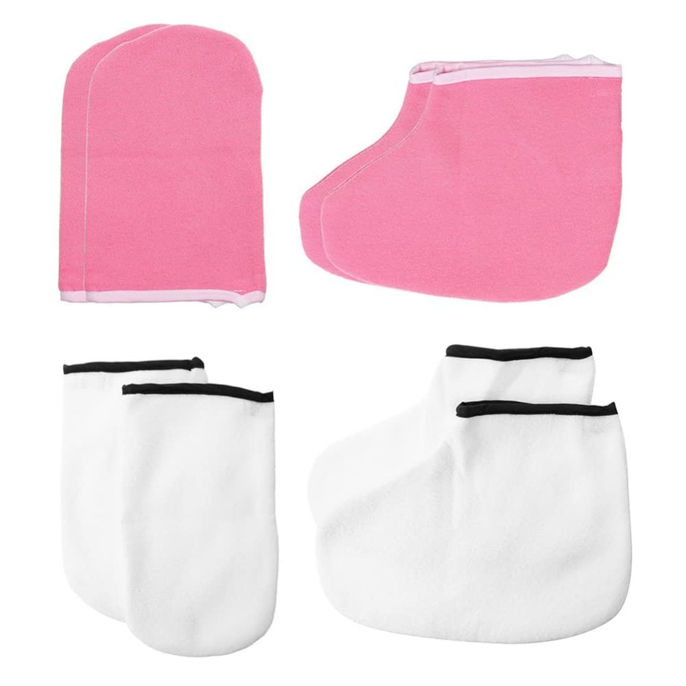 4 Pairs Hand and Foot Mask Paraffin Gloves Moisturizing Socks Paraffin Bath Paraffin Wax Hand Care Gel Gloves Hand Moisturizer Gloves Care Moisturizing Gloves Hand Gloves Dry Hands