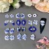 3D Acrylic Flower Nail Art Charms Handmade by Acrylic Powder - 15 colors, 24pcs Flowers Nail Rhinestones Kit 3D Crystal Nail Pearls Flat Design Acrylic Nail Art for Women Girls (Cobalt), 24.0 Count view 1