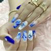 3D Acrylic Flower Nail Art Charms Handmade by Acrylic Powder - 15 colors, 24pcs Flowers Nail Rhinestones Kit 3D Crystal Nail Pearls Flat Design Acrylic Nail Art for Women Girls (Cobalt), 24.0 Count view 2