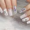 3D Acrylic Flower Nail Art Charms Handmade by Acrylic Powder - 15 colors, 24pcs Flowers Nail Rhinestones Kit 3D Crystal Nail Pearls Flat Design Acrylic Nail Art for Women Girls (White) view 2