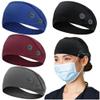 ABAMERICA Headbands with Button for Mask, Wide Nurses Headbands Non Slip Elastic Ear Protection for Women Men Doctors Sweatband Headband view 1