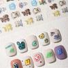 Dedyel New 5D Embossed Embroidered Letters Graffiti Bear Baby Nail Art Sticker Decals Pudding Bear Graffiti Letters Self-Adhesive Nail Art Stickers for Nail Art DIY Decorations (3 Sheets) view 4
