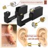 KAIQIKAIXI 19Pcs Ear Piercing Kit Disposable Sterile Ear Piercing Kit Painless Ear Piercing Gun Tool with CZ Size 5 mm Golden Earring Studs (Golden, 5mm) view 2