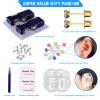 KAIQIKAIXI 19Pcs Ear Piercing Kit Disposable Sterile Ear Piercing Kit Painless Ear Piercing Gun Tool with CZ Size 5 mm Golden Earring Studs (Golden, 5mm) view 4