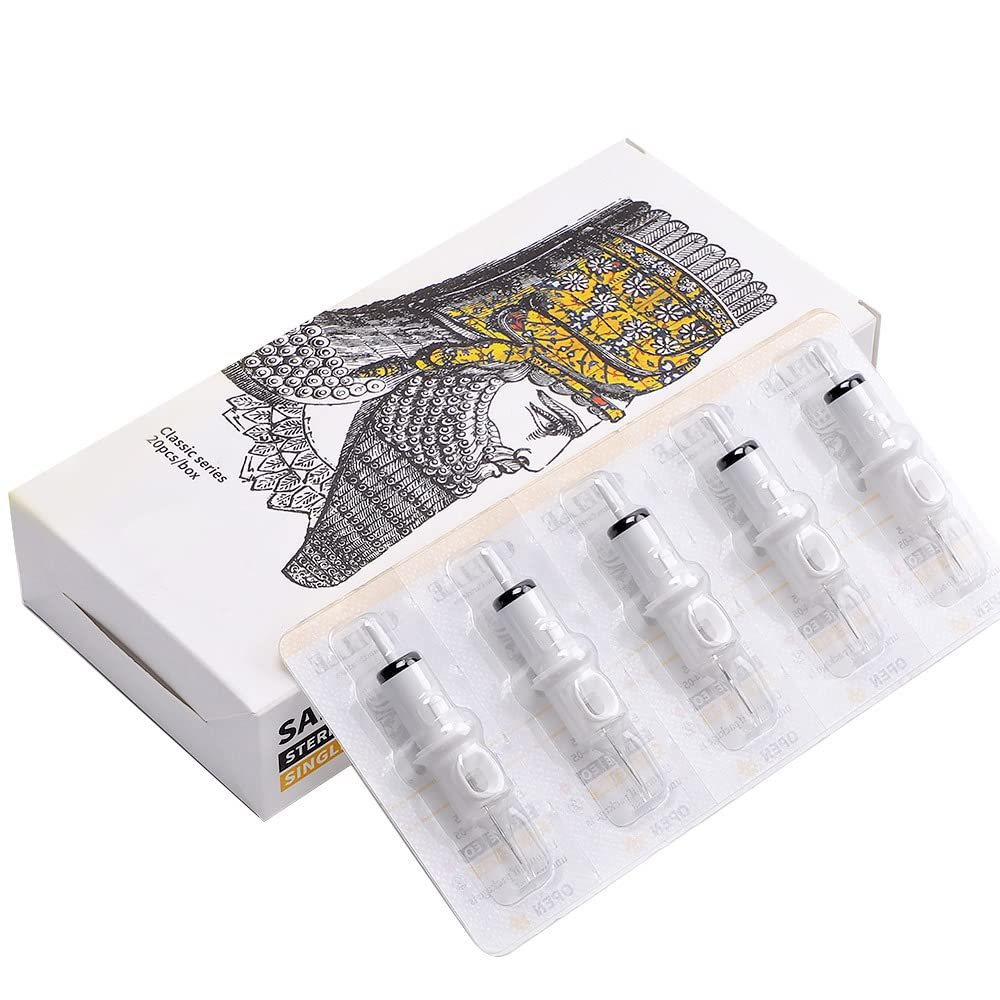 OTBK Tattoo Cartridge Needles20pcs,15RM Tattoo Cartridges Professional Disposable Tattoo Needle Cartridge Sterilized Tattoo Needles Safe Cartridge Needles(1215RM)