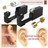 KAIQIKAIXI 19Pcs Ear Piercing Kit Disposable Sterile Ear Piercing Kit Painless Ear Piercing Gun Tool with CZ Size 5 mm Golden Earring Studs (Golden, 4mm) view 2