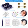 KAIQIKAIXI 19Pcs Ear Piercing Kit Disposable Sterile Ear Piercing Kit Painless Ear Piercing Gun Tool with CZ Size 5 mm Golden Earring Studs (Golden, 4mm) view 4