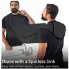 Beard Bib Beard Apron,Waterproof Beard Apron Cape Grooming Set for Trimming, Non-Stick Beard Cape Grooming Cloth, with 2 Suction Cups, Best Gifts for Men (Black) view 2