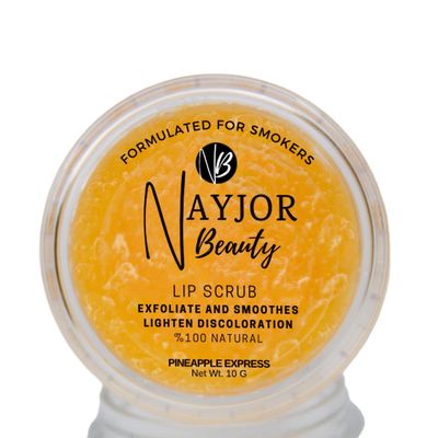 Nayjor Beauty Lip Scrub - Pineapple Express - Soothes, Heals, Balances Even Tone, Adds Moisture for Soft, Smooth, Healthy Lips. Natural Nourishing Aloe, Coconut, Lemon, Rosemary, Jojoba