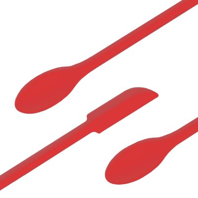 JIATAY Spatula, Silicone Spatula Set (3 Pcs) Cosmetic Makeup Spatula for Mini Bottles Foundation Cream, Double-Headed Jar Spatula (Small & Middle & Large, Red)