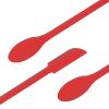 JIATAY Spatula, Silicone Spatula Set (3 Pcs) Cosmetic Makeup Spatula for Mini Bottles Foundation Cream, Double-Headed Jar Spatula (Small & Middle & Large, Red) view 1
