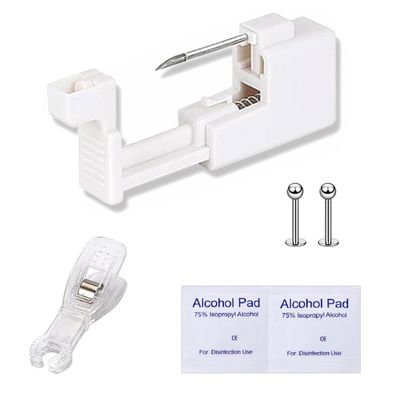TC-SMAR 5 Pcs Lip Piercing Gun Kit, Body Piercing Kit for Men Women, Easy, Safe, Disposable, Done Alone