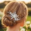 Casdre Starfish Bride Wedding Hair Comb Silver Crystal Bridal Hair Piece Pearl Beach Wedding Hair Accessories for Women and Girls view 4