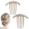 2 Pcs Pearl Hair Side Combs Clip Crystal Rhinestone Hair Combs for Women Decorative Combs Hairpins Hair Accessories for Wedding Party Daily view 1