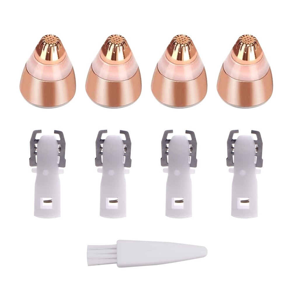 4 Pack Flawless Replacement Head, Face Hair Remove Replacement Tool for Women Facial Smooth Finishing with Cleaning Brush(Rose Gold)