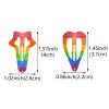 20 PCS Rainbow Hair Clips Snap Clips for Women No Slip Metal Hair Clips for Party Costumes Carnival and Celebrations view 2