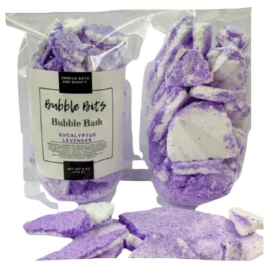 Amreva Bath and Beauty Bubble Bath Bits Pieces, Foaming High Quality Soak, (Eucalyptus Lavender)