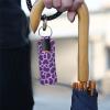 Suobstales Cow Print Chapstick Holder Keychain Neoprene Lip Balm Holder Purple Cow Pttern Elastic Lipstick Key Chain Holder Makeup Storage Organizer Clip-on Sleeve Chapstick Pouch view 4