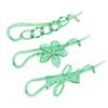 Parcelona French Twist n Clip Flower, Bow and Chain 4" Cellulose Acetate Set of 3 Metal Free Hair Barrette Clips Non Slip Fashion Durable Styling Women Hair Accessories Hair Clip for Girls, Made in France (Crystal Green) view 1