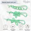 Parcelona French Twist n Clip Flower, Bow and Chain 4" Cellulose Acetate Set of 3 Metal Free Hair Barrette Clips Non Slip Fashion Durable Styling Women Hair Accessories Hair Clip for Girls, Made in France (Crystal Green) view 3