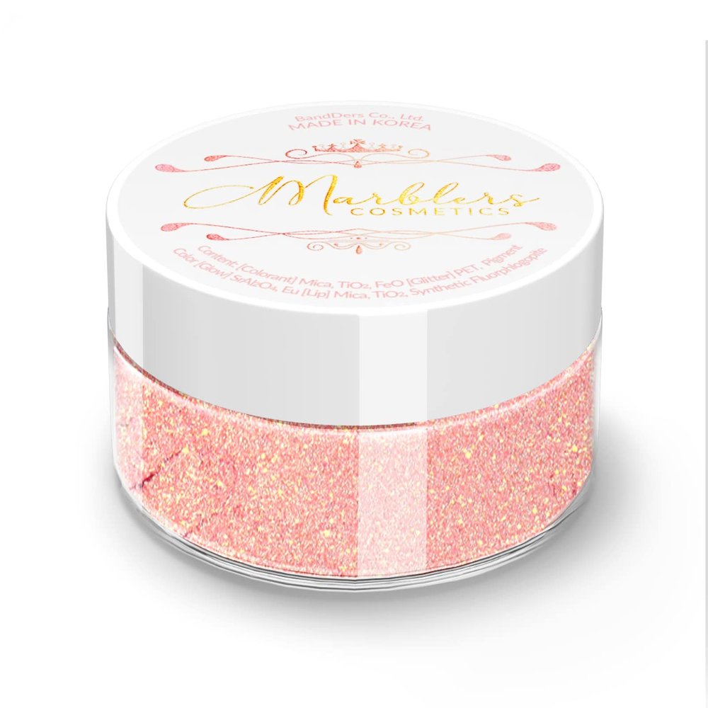 MARBLERS Chunky Natural Mica Powder [Blossom Pearl] 0.11oz (3g) | Highly Pigmented | Non-Toxic, Vegan, Cruelty-Free | Eyeshadow, Body Butter, Nail Polish, Nail Art | Party, Body, Face Makeup