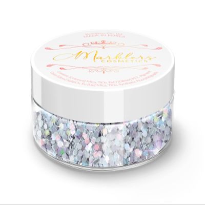MARBLERS Mermaid Shaped Face & Body Glitter [Ash Blue] 0.18oz (5g) | Chunky | Chopped | Flake | Non-Toxic | Vegan | Cruelty-Free | Festival, Rave & Party Makeup | Eye, Hair, Nail Polish, Eyeshadow