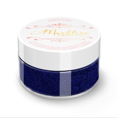 MARBLERS Fine Synthetic Mica Powder [Dark Sapphire] 0.11oz (3g) | Highly Pigmented | Non-Toxic, Vegan, Cruelty-Free | Lip Gloss, Lipstick, Bath Bomb, Nail Polish, Nail Art | Party, Body, Face Makeup