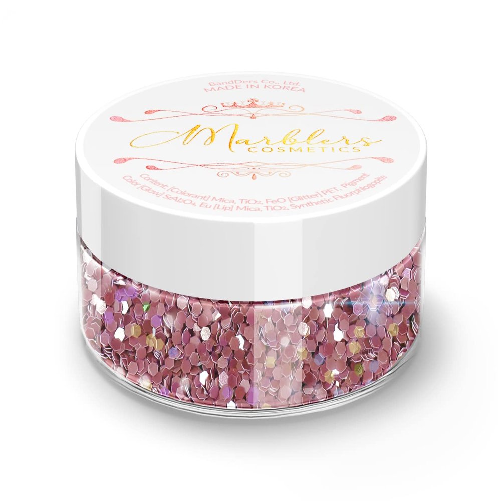 MARBLERS Mermaid Shaped Face & Body Glitter [Violet] 0.18oz (5g) | Chunky | Chopped | Flake | Non-Toxic | Vegan | Cruelty-Free | Festival, Rave & Party Makeup | Eye, Hair, Nail Polish, Eyeshadow