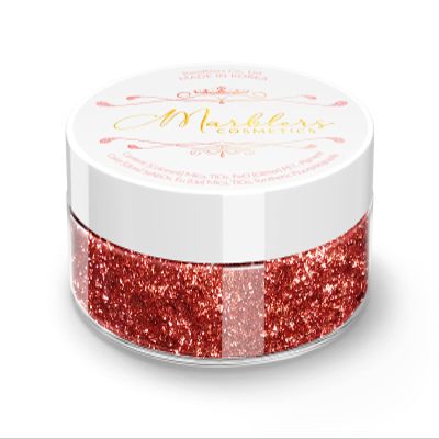 MARBLERS Chunky Natural Mica Powder [Ruby Pearl] 0.11oz (3g) | Highly Pigmented | Non-Toxic, Vegan, Cruelty-Free | Eyeshadow, Body Butter, Nail Polish, Nail Art | Party, Body, Face Makeup