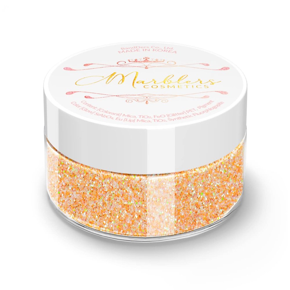 MARBLERS Holographic Face & Body Glitter [Unicorn Orange] 0.18oz (5g) | Non-Toxic | Vegan | Cruelty-Free | Festival, Rave & Party Makeup | Eye, Hair, Nail Polish, Eyeshadow | Nail Art | Gel Nail