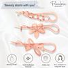 Parcelona French Twist n Clip Flower, Bow and Chain 4" Celluloid Set of 3 Metal Free Hair Barrette Non Slip Fashion Durable Styling Women Hair Accessories, Made in France (Crystal Pink) view 2