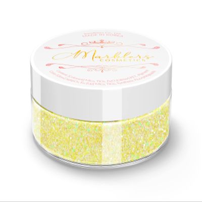 MARBLERS Holographic Face & Body Glitter [Unicorn Yellow] 0.18oz (5g) | Non-Toxic | Vegan | Cruelty-Free | Festival, Rave & Party Makeup | Eye, Hair, Nail Polish, Eyeshadow | Nail Art | Gel Nail
