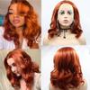 xiweiya Wig Short Auburn Cooper Red Wig Curly Synthetic Lace Front Wigs Heat Resistant Fiber Red Color Soft Nature Wave Wig with Wig Cap for Women, Drag Queen Cosplay Mera Aquaman Wig 16 Inch view 1