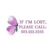 Custom Child Safty If Lost Call Tattoos Sticker - Butterfly Temporary Tattoos Kids - Personalized Fake Tattoo with Phone number for Child Girl - 15 Tattoos view 1