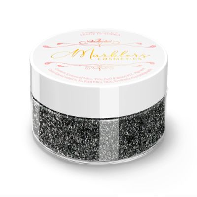 MARBLERS Chunky Natural Mica Powder [Midnight Pearl] 0.11oz (3g) | Highly Pigmented | Non-Toxic, Vegan, Cruelty-Free | Eyeshadow, Body Butter, Nail Polish, Nail Art | Party, Body, Face Makeup