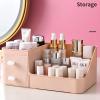 POFUOT Skin Care Organizer - Makeup Vanity Countertop Organizer with Drawers, Brush Holder for Lipstick, Eyeshadow, Desktop (Polar Pink) view 2