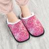 Dussdil Pink Silver Sparkling Leopard Spa Slippers Cheetah Womens Mens Slippers Home Spa Slippers Memory Foam Closed Toe Slipper Non Slip for House Hotel Bedroom Travel Shoes L view 2